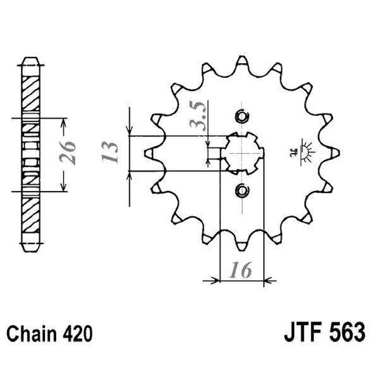 Reťazové koliečko JT JTF 563-13 13T, 420